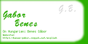 gabor benes business card